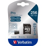 Verbatim 47045 mémoire flash 256 Go MicroSDXC UHS-I Classe 10, Carte mémoire Noir, 256 Go, MicroSDXC, Classe 10, UHS-I, 100 Mo/s, 90 Mo/s