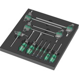 Wera 9713 Insert en mousse avec Tournevis hexagonaux Set 1, 12 pièces Noir/gris