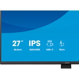 iiyama ProLite XB2797HSN-B1 27" Moniteur Noir (Mat), 1x DisplayPort, 1x HDMI, 3x USB-C, 2x USB-A, 1x RJ-45, 68,6 cm (27"), 1920 x 1080 pixels, Full HD, LCD, Noir