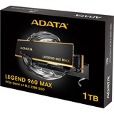 ADATA LEGEND 960 MAX 1 To SSD Gris foncé/Or, PCIe 4.0 x4, NVMe 1.4, M.2 2280