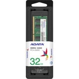 ADATA Premier module de mémoire 32 Go 1 x 32 Go DDR4, Mémoire vive Vert, 32 Go, 1 x 32 Go, DDR4, 3200 MHz, 260-pin SO-DIMM