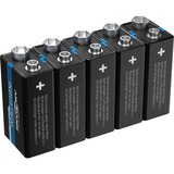 Ansmann 1505-0002 pile domestique Batterie à usage unique Lithium Batterie à usage unique, Lithium, 9 V, 5 pièce(s), Noir, -40 - 60 °C