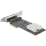 DeLOCK PCI Express x4 vers 4x RJ45 2,5 GbE, Carte réseau 