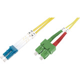 Digitus Câble de raccordement LWL, duplex, connecteur LC (APC) > LC (PC), monomode OS2 Jaune
