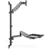 Digitus Poste de travail flexible debout/assis, Support de moniteur Noir
