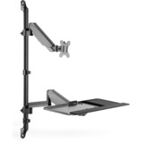 Digitus Poste de travail flexible debout/assis, Support de moniteur Noir