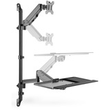 Digitus Poste de travail flexible debout/assis, Support de moniteur Noir