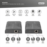 Digitus Set d'extension KVM IP HDMI Full HD, Switch KVM Noir