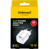 Intenso Power Adapter W30C² GaN chargeur Blanc, 1x USB-C