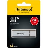 Intenso Ultra Line lecteur USB flash 64 Go USB Type-A 3.2 Gen 1 (3.1 Gen 1) Argent, Clé USB Argent, 64 Go, USB Type-A, 3.2 Gen 1 (3.1 Gen 1), 70 Mo/s, Casquette, Argent