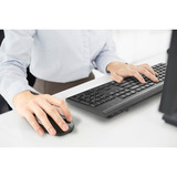 Kensington KM270 EQ KM270 EQ Kit clavier + souris sans fil rechargeable, set de bureau Noir, Layout DE, Membrane, Sans fil, RF sans fil + Bluetooth, Clavier à membrane, QWERTZ, Noir, Souris incluse