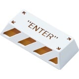 Keychron Capuchon de touche artisanal en alliage d'aluminium Entrée, Keycaps Blanc/Orange