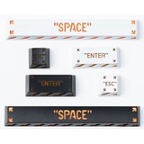 Keychron Capuchon de touche artisanal en alliage d'aluminium Entrée, Keycaps Blanc/Orange