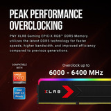 PNY 32 Go DDR5-6400 (2x 16 Go) mémoire vive Noir, MD32GK2D5640036XRGB, XMP 3.0, EXPO