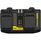 Stanley Chargeur rapide à deux compartiments V20 (18V / 4A) pour batteries V20 Noir/Jaune