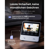 SwitchBot Carillon vidéo avec écran, Sonnette de porte Blanc/Argent