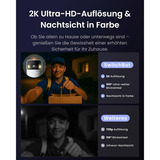 SwitchBot Carillon vidéo avec écran, Sonnette de porte Blanc/Argent
