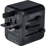 Verbatim Adaptateur universel de voyage UTA-01, Prise de voyage Noir, 2x USB-A