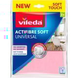 Vileda Chiffon polyvalent Actifibre Soft, lot de 2, Essuie-poussière Rose