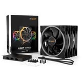 be quiet! Light Wings PWM ventilateurs de boîtier RGB  Noir, 3 pièces, 140 x 140 x 25 mm