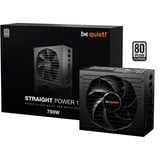 be quiet! Straight Power 12 Platinum alimentation modulaire 750 watt Noir, 1x 12V-2x6, 4x PCIe, 80 Plus Platinium, 750 W, 110 - 240 V, 820 W, 50/60 Hz, 10/5 A, 130 W