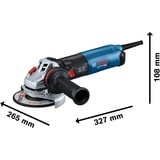 Bosch BOSCH GWS 17-125 Broyeur d'atelier KARToN, Meuleuse d'angle Bleu/Noir, 11500 tr/min, 12,5 cm, Secteur, 2,2 kg, Moteur sans balai
