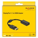 DeLOCK DisplayPort 1.1 > HDMI , Adaptateur Noir, 0,15 mètres