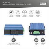 Digitus Convertisseur de média Gigabit industriel RJ45, SC 20 km, Media Converter 
