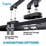 Digitus Support de moniteur design double, 2x 35", 2x 10 kg Noir