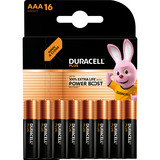 Duracell Plus Batterie à usage unique AAA Alcaline Batterie à usage unique, AAA, Alcaline, 1,5 V, 16 pièce(s), Noir, Or