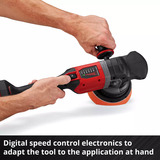 EINHELL Polisseuse excentrique sans fil professionnelle CP-EP 18/125 Li BL - Solo, 18 Volts Rouge/Noir