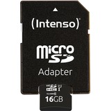 Intenso 3424470 mémoire flash 16 Go MicroSD UHS-I Classe 10, Carte mémoire Noir, 16 Go, MicroSD, Classe 10, UHS-I, Class 1 (U1), Résistant aux chocs, Résistant à une température, Imperméable, Résistant aux rayons X