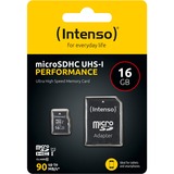 Intenso 3424470 mémoire flash 16 Go MicroSD UHS-I Classe 10, Carte mémoire Noir, 16 Go, MicroSD, Classe 10, UHS-I, Class 1 (U1), Résistant aux chocs, Résistant à une température, Imperméable, Résistant aux rayons X