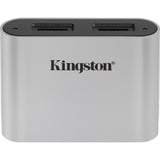 Kingston Lecteur de cartes microSDHC/SDXC UHS-II USB3.2 Gen1 Workflow à double logement Argent/Noir