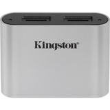 Kingston Workflow microSD Reader lecteur de carte mémoire USB 3.2 Gen 1 (3.1 Gen 1) Type-C Noir, Argent Argent/Noir