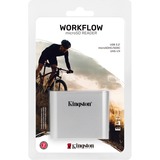 Kingston Workflow microSD Reader lecteur de carte mémoire USB 3.2 Gen 1 (3.1 Gen 1) Type-C Noir, Argent Argent/Noir