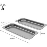 Neff Z1650DU0 pièce et accessoire de four Récipient Gastronorm Acier inoxydable, Cuit vapeur lotus Acier inoxydable, Récipient Gastronorm, Neff, Acier inoxydable, Acier inoxydable, 454 mm, 187 mm