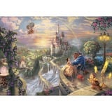 Schmidt Spiele Thomas Kinkade Studios : Disney - La Belle et la Bête dans la boîte métallique nostalgique, Puzzle 