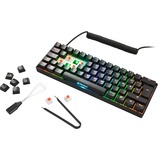 Sharkoon SGK50 S4 clavier USB QWERTZ Allemand Noir, clavier gaming Noir, Layout DE, Kailh Red, 60%, USB, QWERTZ, LED RGB, Noir