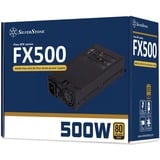 SilverStone SilvStone SST-FX500-G alimentation  500 watt Noir, 2x PCIe, 500 W, 90 - 264 V, 47 - 63 Hz, Actif, 90 W, 500 W