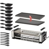 Unold 48730 raclette 8 personne(s) 1200 W Noir, Acier inoxydable Noir/en acier inoxydable, 8 personne(s), Plastique, Acier inoxydable, 1 zone(s), Noir, Acier inoxydable, Rectangulaire, Temperature
