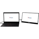 Verbatim 49590 écran plat de PC 35,6 cm (14") 1920 x 1080 pixels Full HD LCD Noir Moniteur Noir, 1x HDMI, 2x USB-C, 1x USB-A, 35,6 cm (14"), 1920 x 1080 pixels, Full HD, LCD, 6 ms, Noir