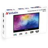 Verbatim 49590 écran plat de PC 35,6 cm (14") 1920 x 1080 pixels Full HD LCD Noir Moniteur Noir, 1x HDMI, 2x USB-C, 1x USB-A, 35,6 cm (14"), 1920 x 1080 pixels, Full HD, LCD, 6 ms, Noir