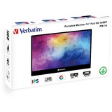 Verbatim 49590 écran plat de PC 35,6 cm (14") 1920 x 1080 pixels Full HD LCD Noir Moniteur  Noir, 35,6 cm (14"), 1920 x 1080 pixels, Full HD, LCD, 6 ms, Noir