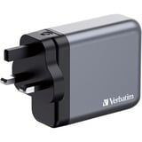 Verbatim GNC-140 Universel Noir, Gris Secteur Charge rapide Intérieure Gris, 3x USB-C, 1x USB-A, Intérieure, Secteur, 20 V, Noir, Gris