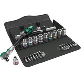 Wera 8100 SC 9 Ensemble de cliquets Zyklop Speed, en pouces, 28 pièces, Set d'outils Noir/Vert