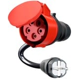 go-e Adaptateur pour Gemini flex 11 kW, CEE rouge triphasé 16A > prise domestique Noir