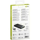goobay 53936 banque d'alimentation électrique Lithium Polymère (LiPo) 10000 mAh Noir, Powerbank Noir, 10000 mAh, Lithium Polymère (LiPo), 3,7 V, Noir