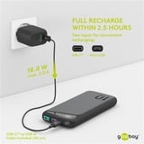 goobay 53936 banque d'alimentation électrique Lithium Polymère (LiPo) 10000 mAh Noir, Powerbank Noir, 10000 mAh, Lithium Polymère (LiPo), 3,7 V, Noir