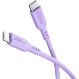 goobay Câble en silicone USB 2.0 violet, connecteur USB-C > connecteur USB-C Violâtre